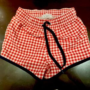 Minnow boys red gingham boardie